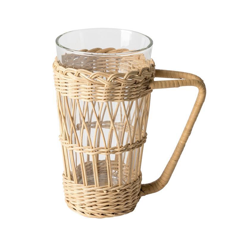 Rustic Wicker Glass Holder for Cup - Home Decor > Home Accessories > Decorative Objects - DINIBLO 