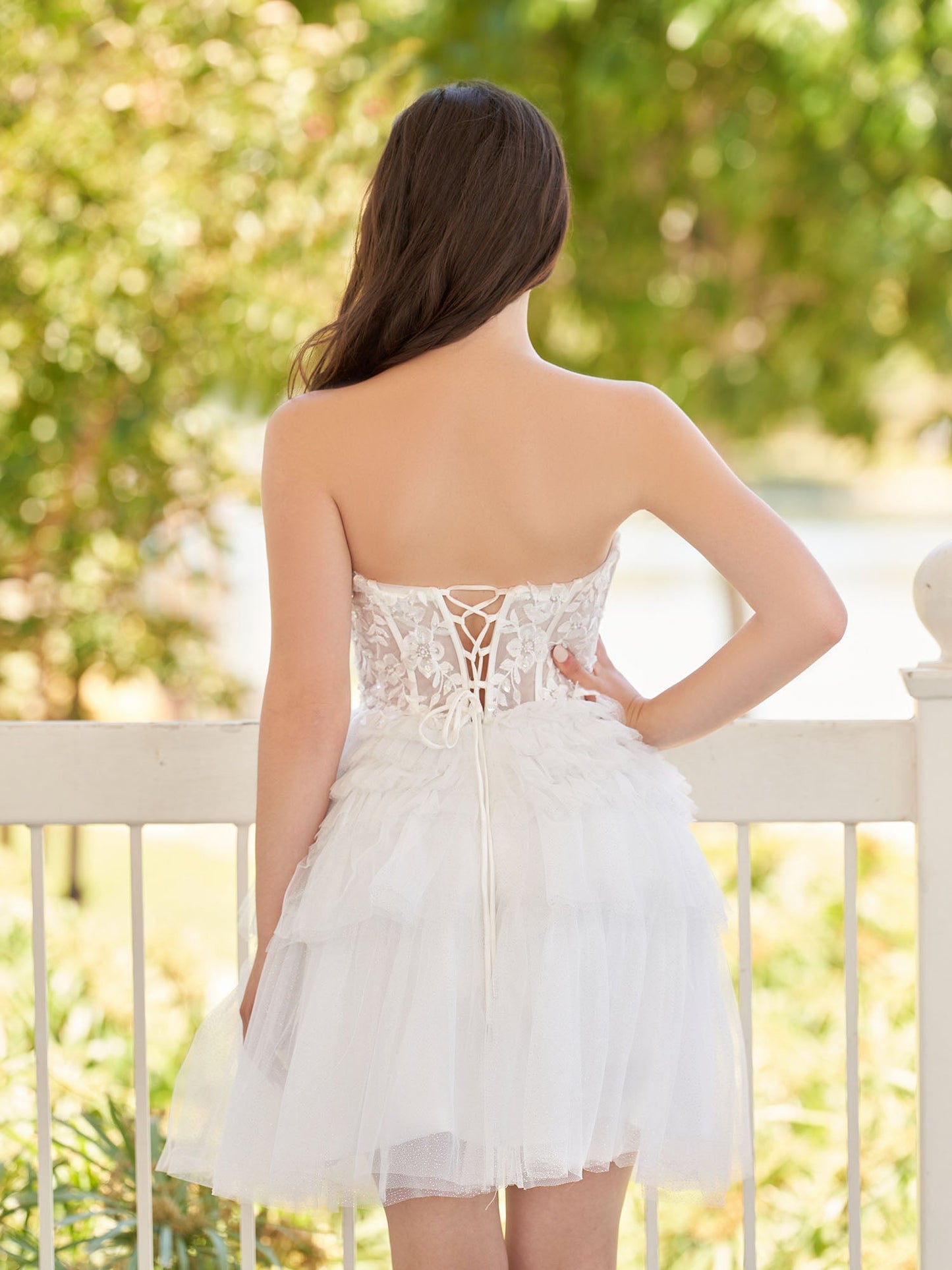 Ivy | A-Line Sweetheart White Lace Short Homecoming Dress - Homecoming Dresses - DINIBLO 