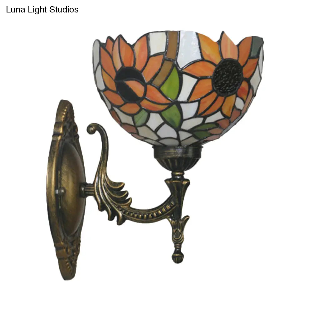 Mediterranean Brass Wall Sconce – Elegant Geometry Cut Glass Shade for Corridor Lighting -  - DINIBLO 