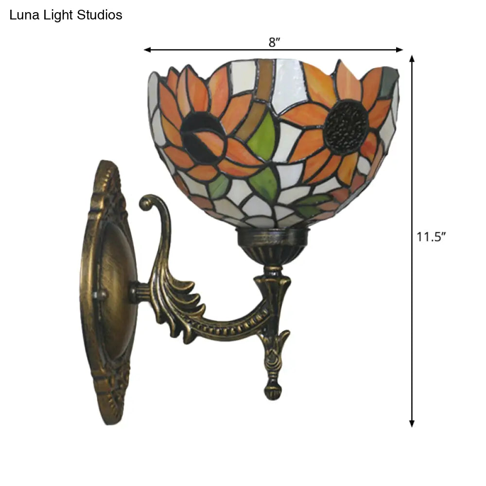 Mediterranean Brass Wall Sconce – Elegant Geometry Cut Glass Shade for Corridor Lighting -  - DINIBLO 