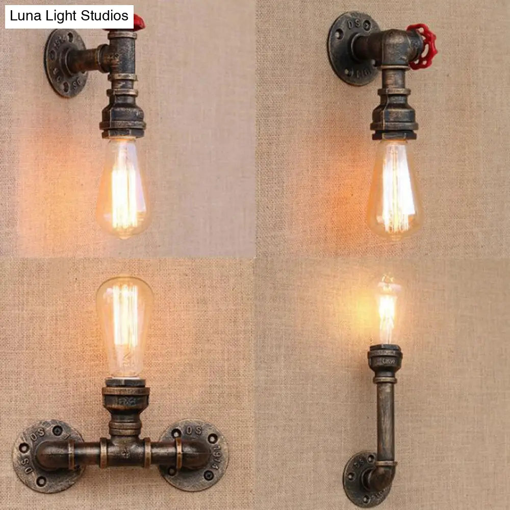 Modern Industrial 1/3-Light Wrought Iron Wall Lamp in Bronze for Kitchen, Wall Mounted -  - DINIBLO 