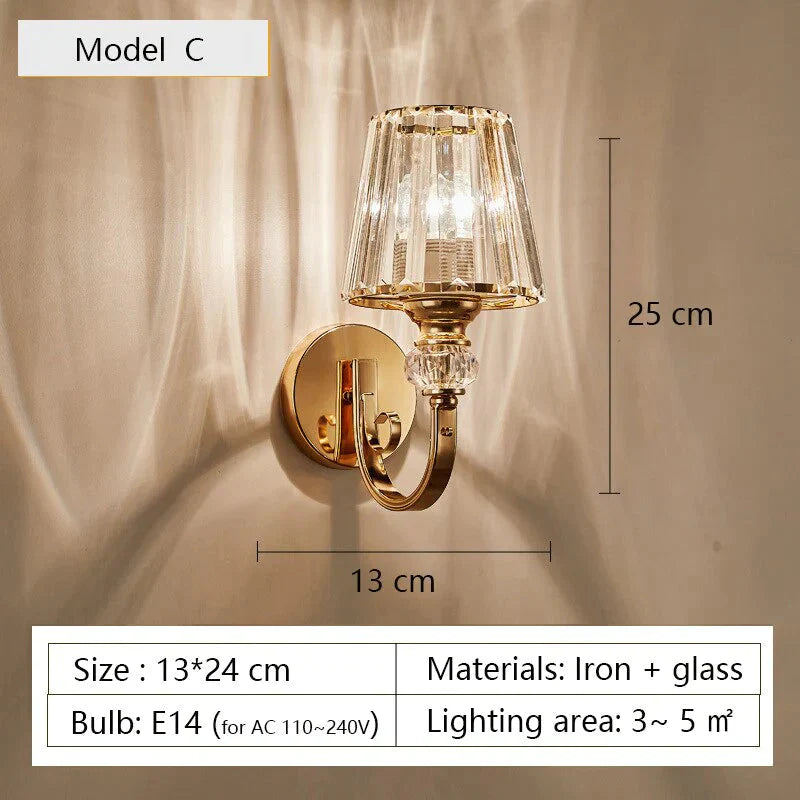 Modern Minimalist Wall Lamp with Glass Shade for Bedside Lighting Living Room Lighting - Wall Light - DINIBLO 