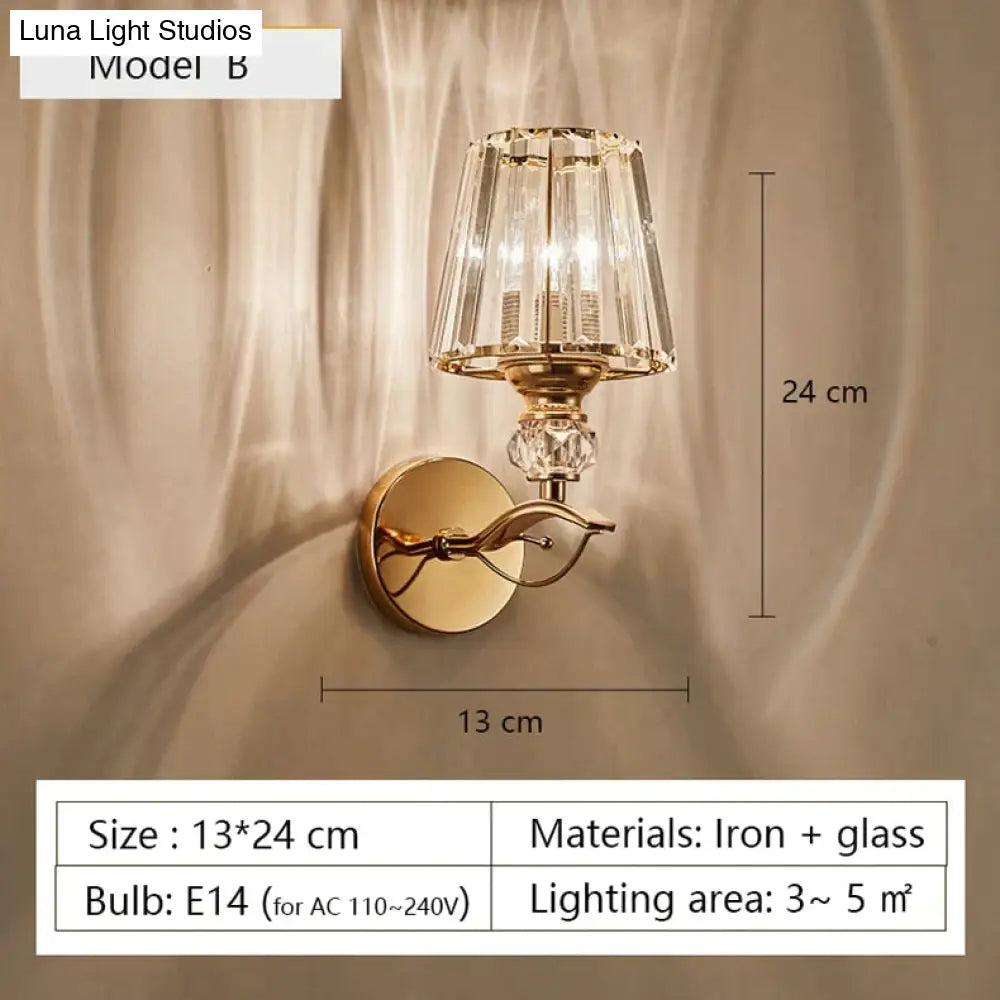 Modern Minimalist Wall Lamp with Glass Shade for Bedside Lighting Living Room Lighting