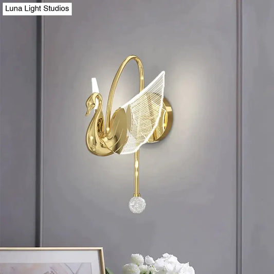 Nordic Art Deco LED Swan Wall Lamp  for Bedroom Bedside wall Living Room Hallway Indoor Lighting - Wall Light - DINIBLO 