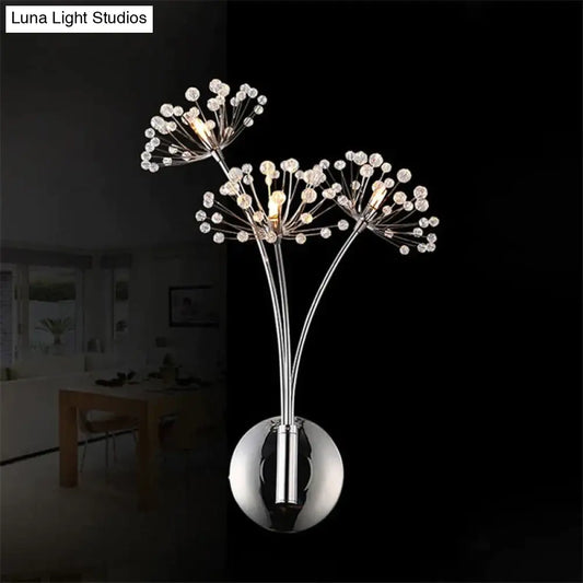 Nordic Creative Crystal Flower Dandelion Wall Lamps for Bathroom Bedroom Bedside Lamp Living Room - Wall Lamp - DINIBLO 