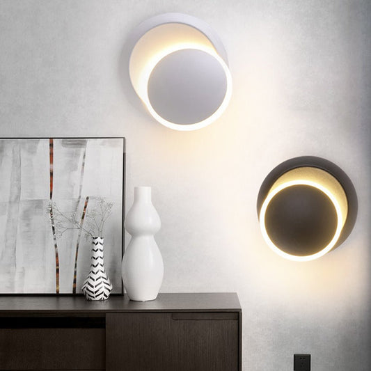 Nordic Minimalist LED Rotatable Round Wall Lights for Living Room Dining Room Cafe - Lighting > Wall Lights > Wall sconces - DINIBLO 