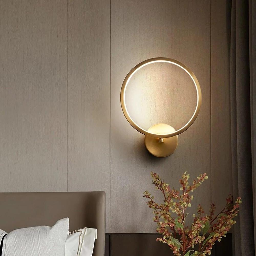 3-light Circular Copper LED Modern Flush Mount Lighting Ceiling Lights - Lighting > Ceiling lights > Semi-flush mount lighting - DINIBLO 