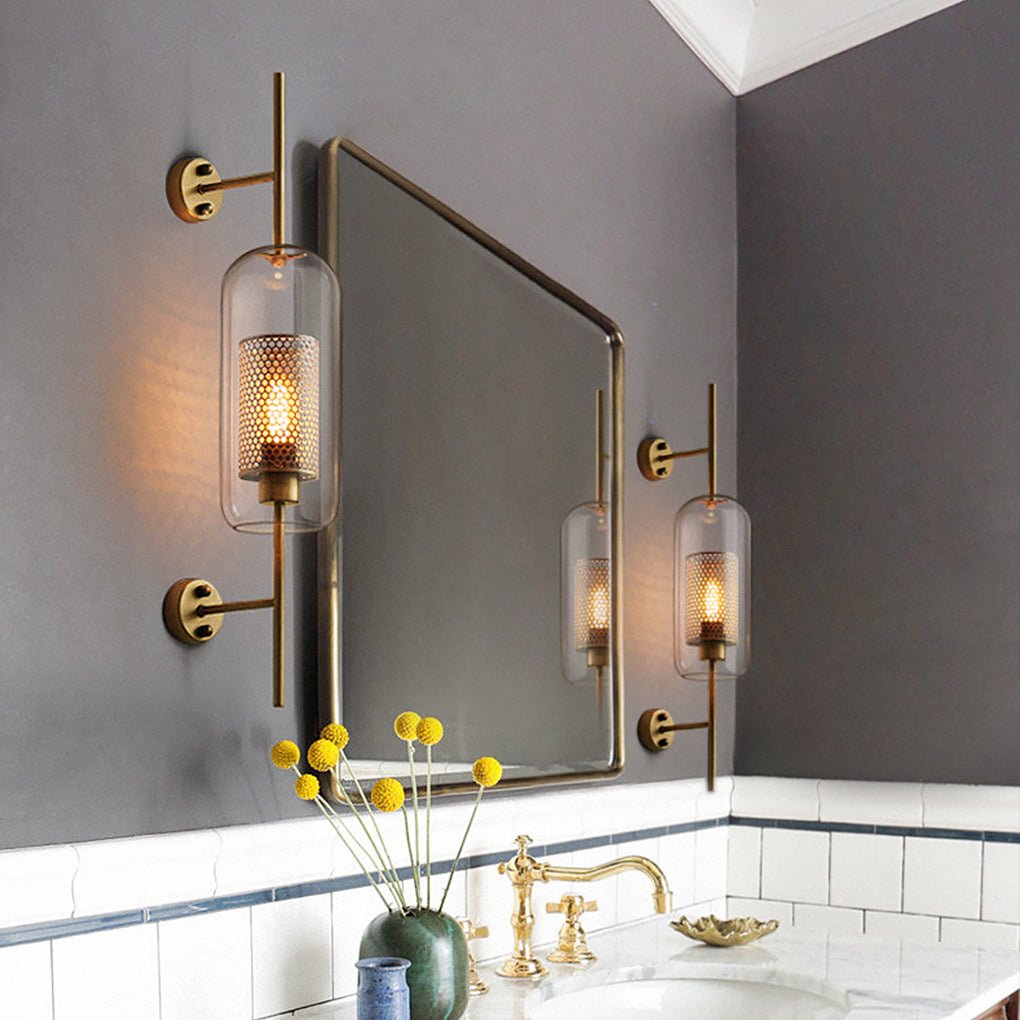 Personalized Creative Retro Industrial Style Corridor Bronze Glass Tank Wall Sconces - Lighting > Wall Lights > Wall sconces - DINIBLO 