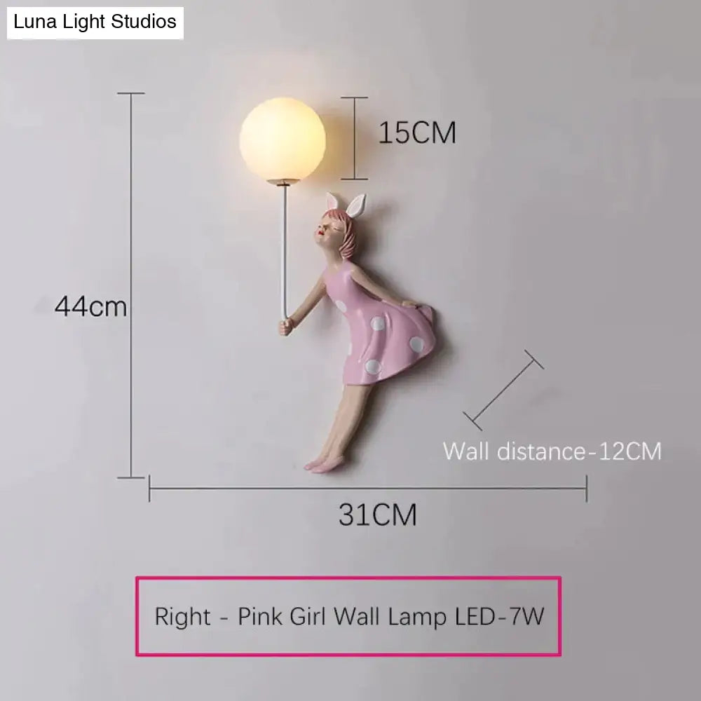 Pink Girl Wall Lamp for Princess Room Girls Room - Wall Lamp - DINIBLO 