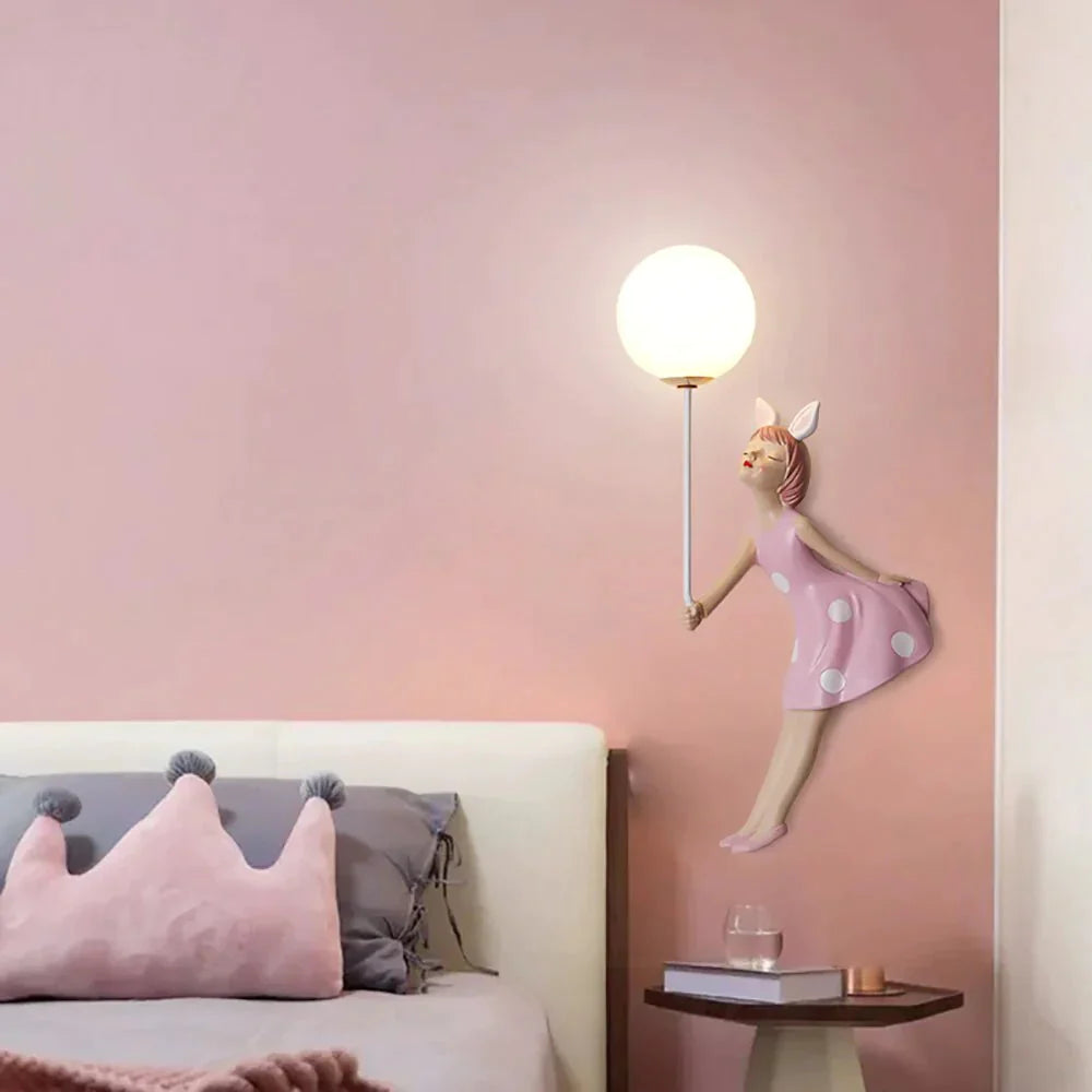 Pink Girl Wall Lamp for Princess Room Girls Room - Wall Lamp - DINIBLO 