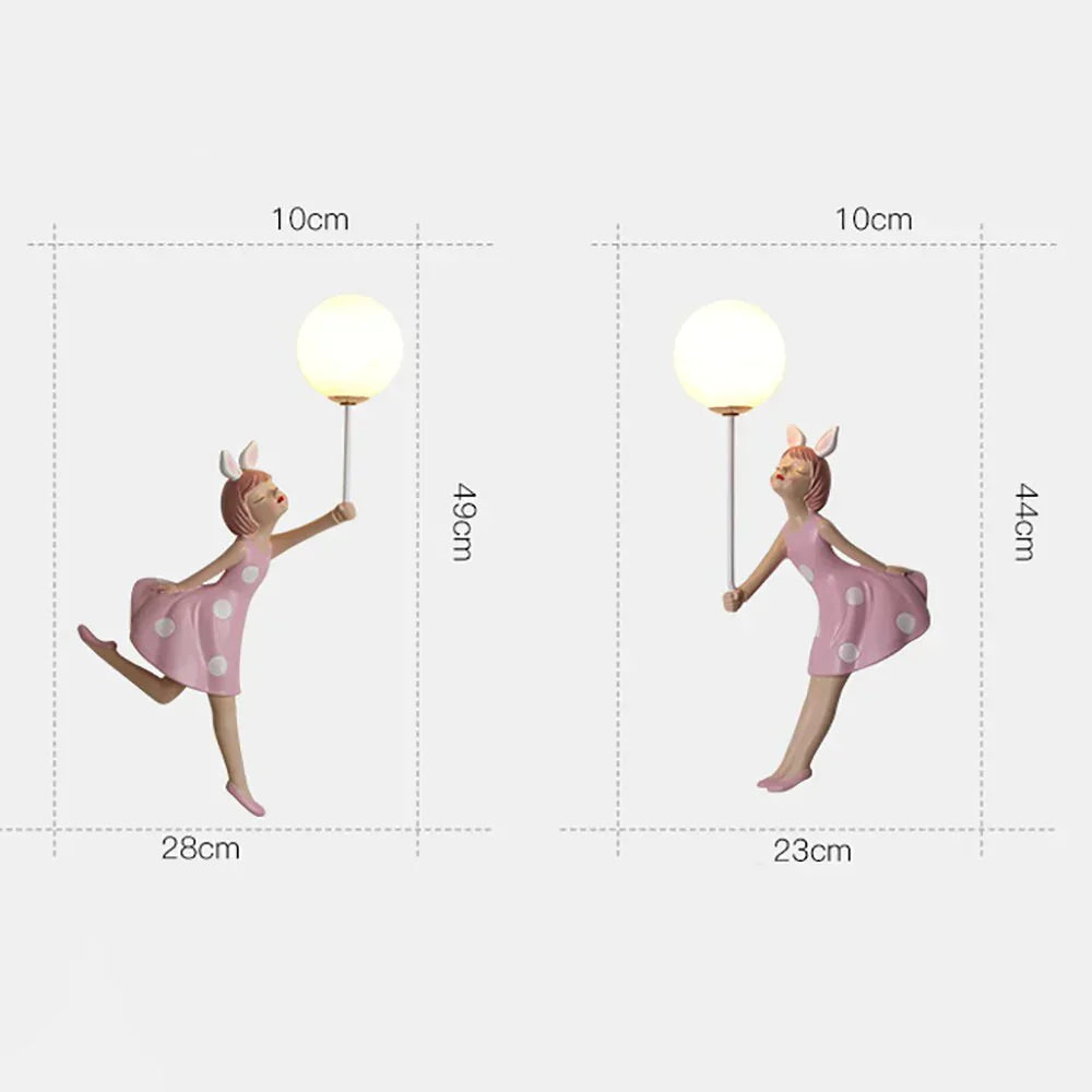 Pink Girl Wall Lamp for Princess Room Girls Room - Wall Lamp - DINIBLO 