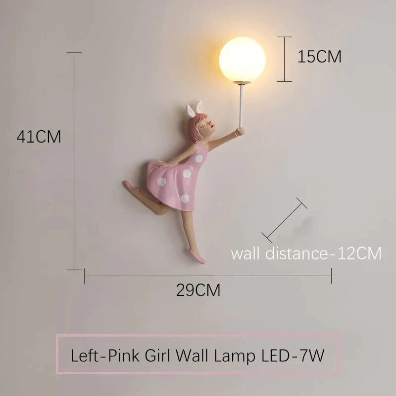 Pink Girl Wall Lamp for Princess Room Girls Room - Wall Lamp - DINIBLO 