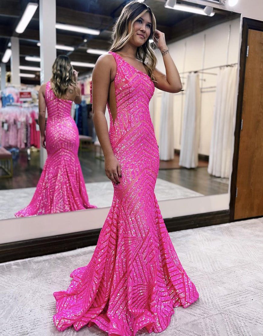 Yaretzi |Mermaid Unique One Shoulder Sequins Prom Dress - Prom Dress - DINIBLO 