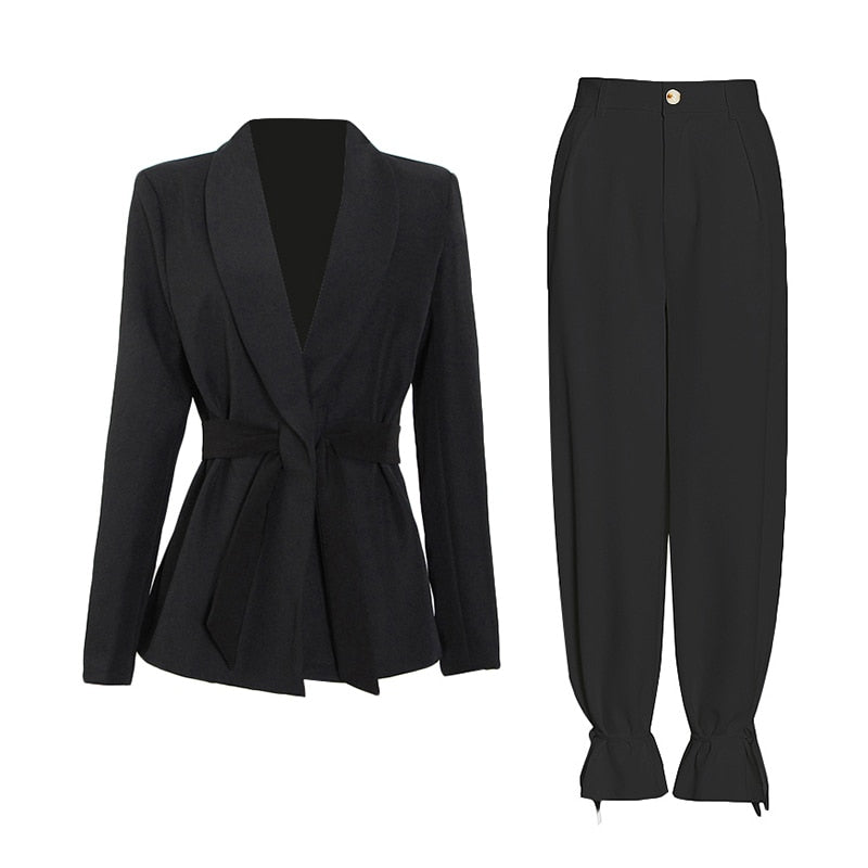 Oversized Suit With Lace-up Straight Pants -  - DINIBLO 