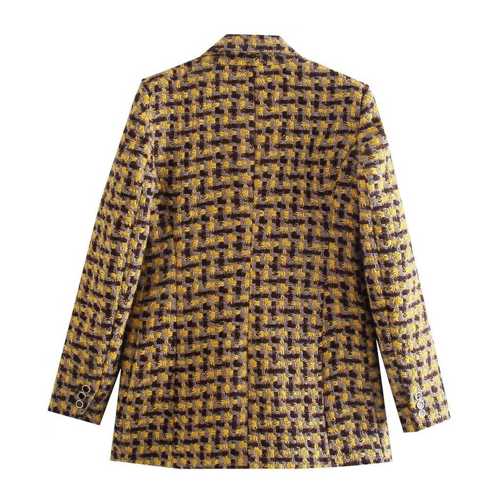 The Hive Houndstooth Long Sleeve Blazer -  - DINIBLO 