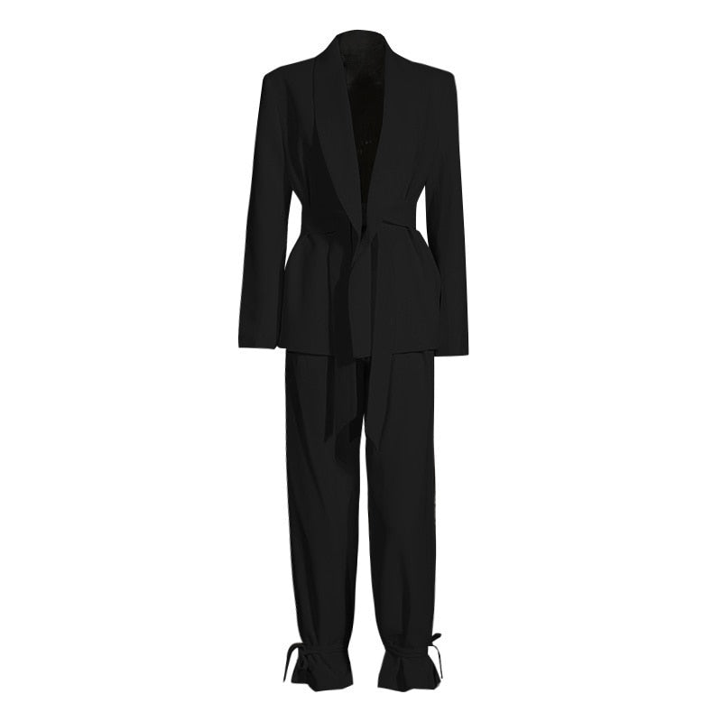 Oversized Suit With Lace-up Straight Pants -  - DINIBLO 