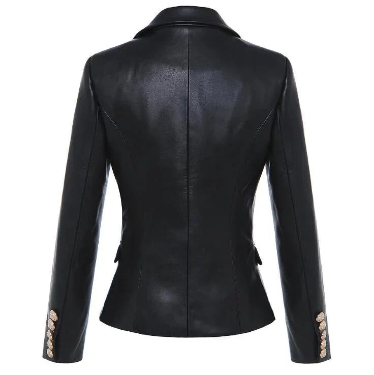 The Katerina Faux Leather Blazer -  - DINIBLO 