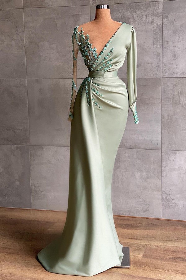 Prom dresses long mint green Evening dresses with sleeves - Prom Dresses - DINIBLO 