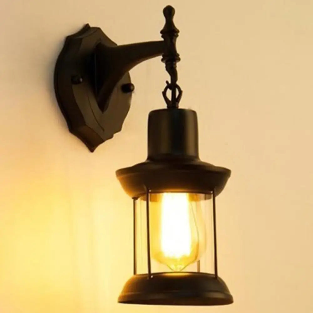 Retro Lantern Style Iron Wall Light - 1-Light Corridor Kerosene Fixture -  - DINIBLO 