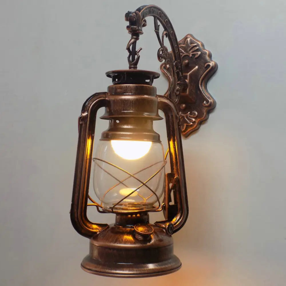 Retro Lantern Style Iron Wall Light - 1-Light Corridor Kerosene Fixture -  - DINIBLO 