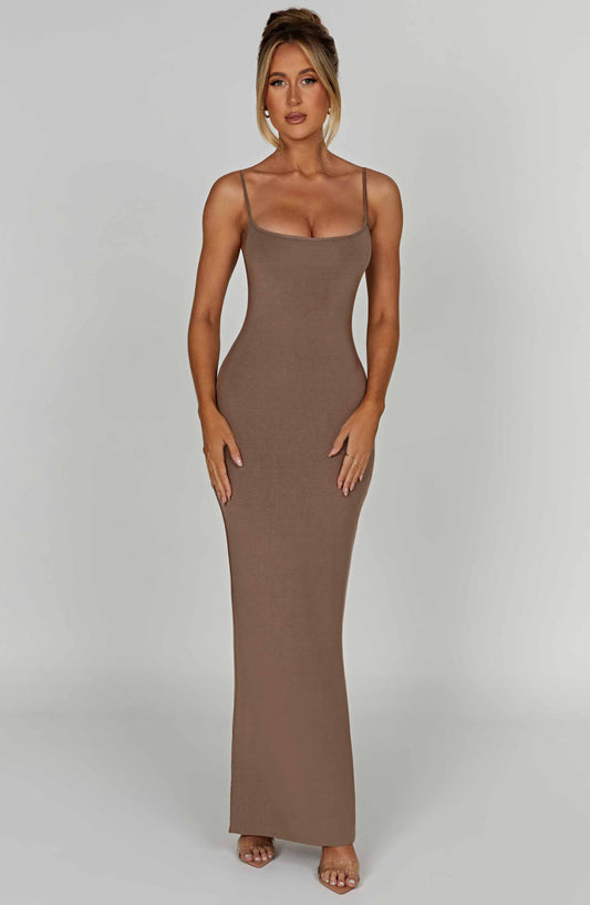 Saskia Maxi Dress - Mocha - Dress - DINIBLO 