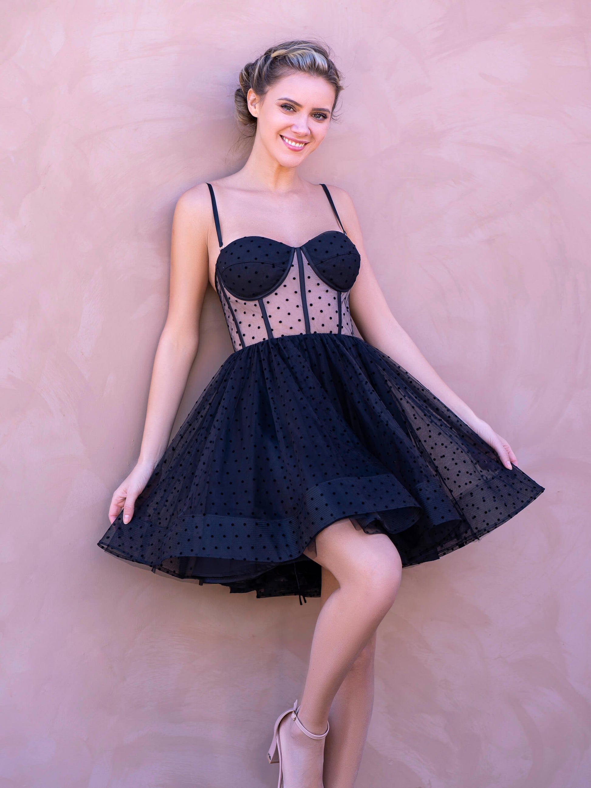 Sweetheart Spaghetti Straps Short Mini Tulle Black Homecoming Dress - Prom Dresses - DINIBLO 