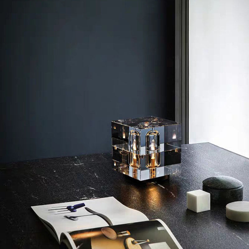 Square Crystal Table Lamp - LAMP - DINIBLO 