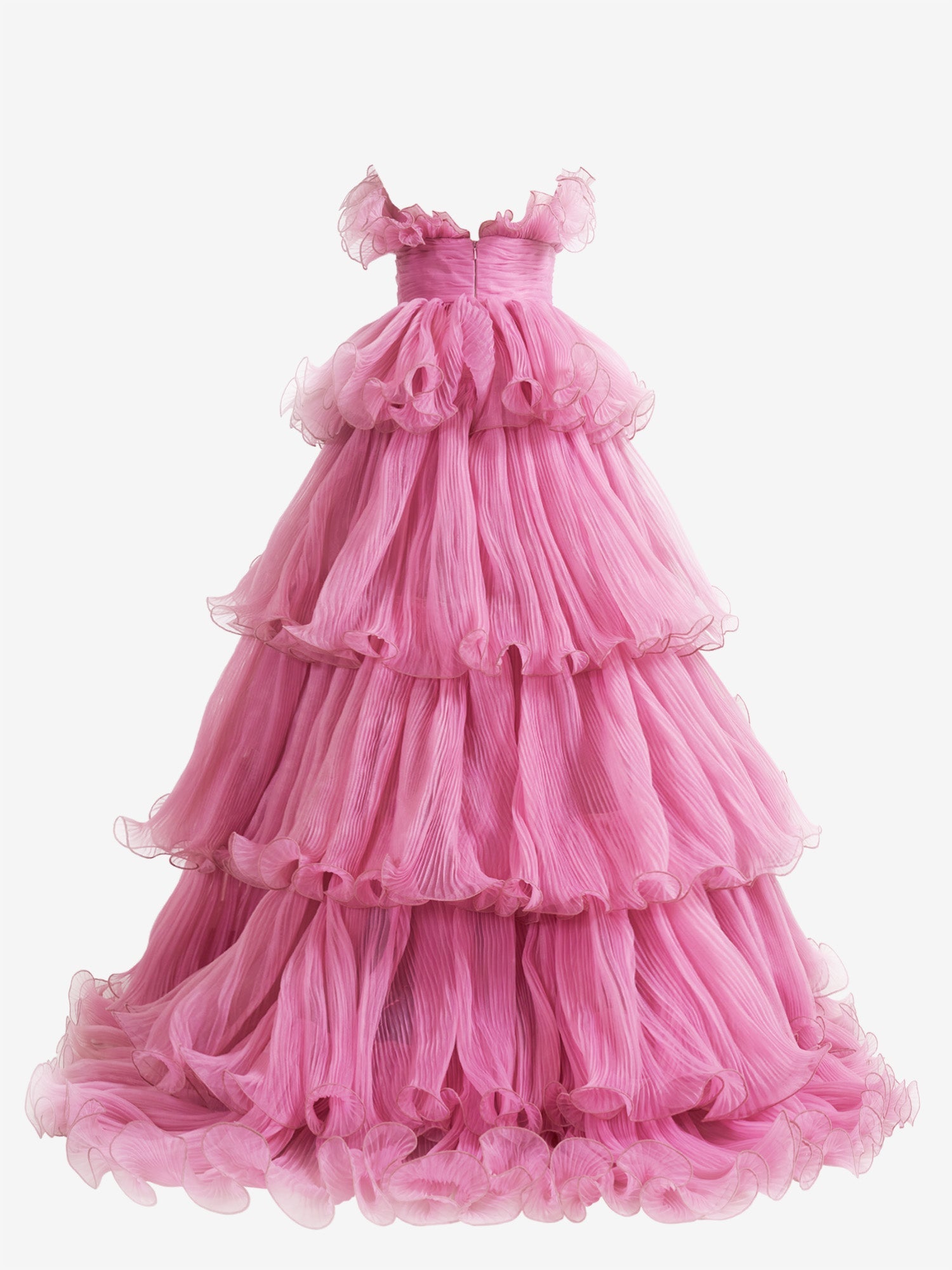 Vanessa |Strapless A-Line Tiered Crinkled Tulle Prom Dress - Prom Dress - DINIBLO 