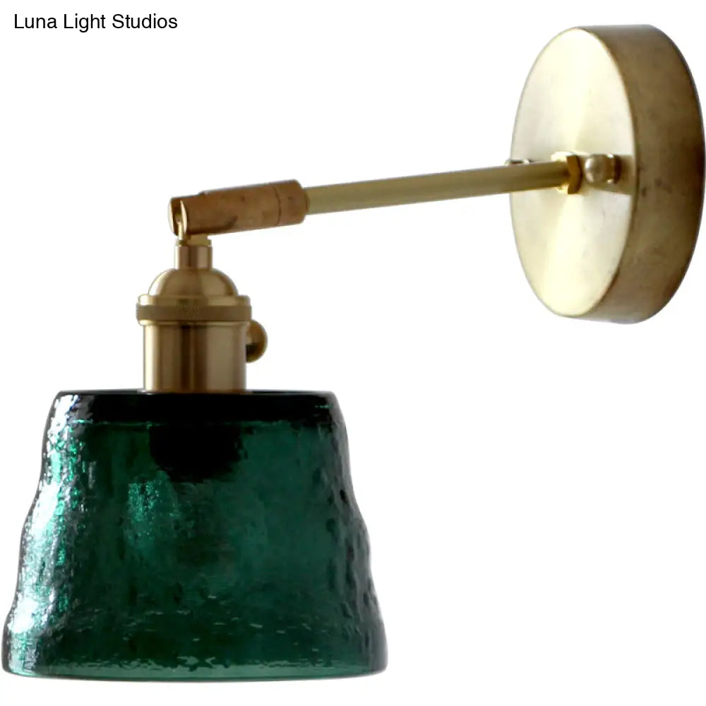 Vintage Brass Wall Sconce with Adjustable Reading Light - Water Glass & Tapered Design -  - DINIBLO 