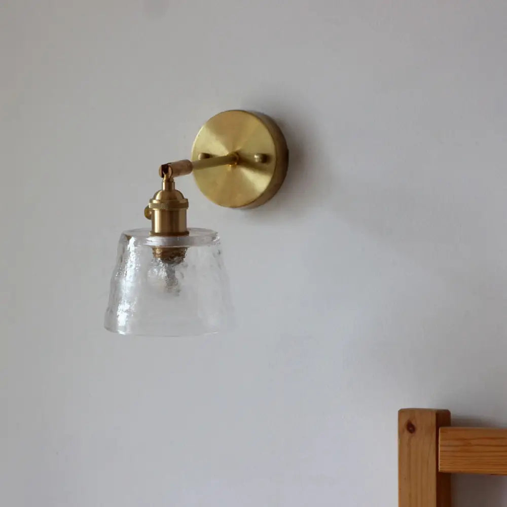 Vintage Brass Wall Sconce with Adjustable Reading Light - Water Glass & Tapered Design -  - DINIBLO 