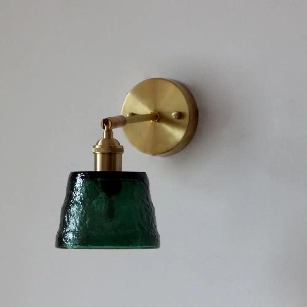 Vintage Brass Wall Sconce with Adjustable Reading Light - Water Glass & Tapered Design -  - DINIBLO 