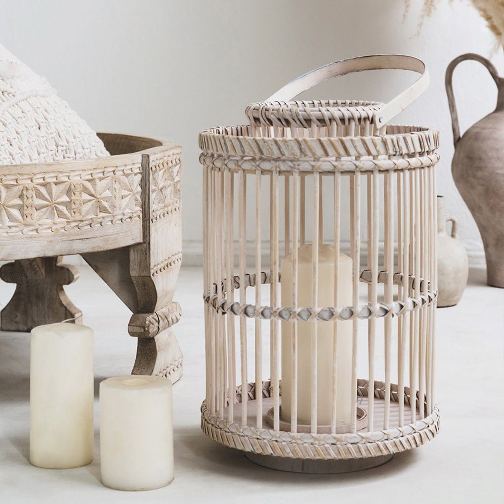 Wicker Candle Lantern - Home Decor > Candle holders & Lanterns > Lanterns - DINIBLO 