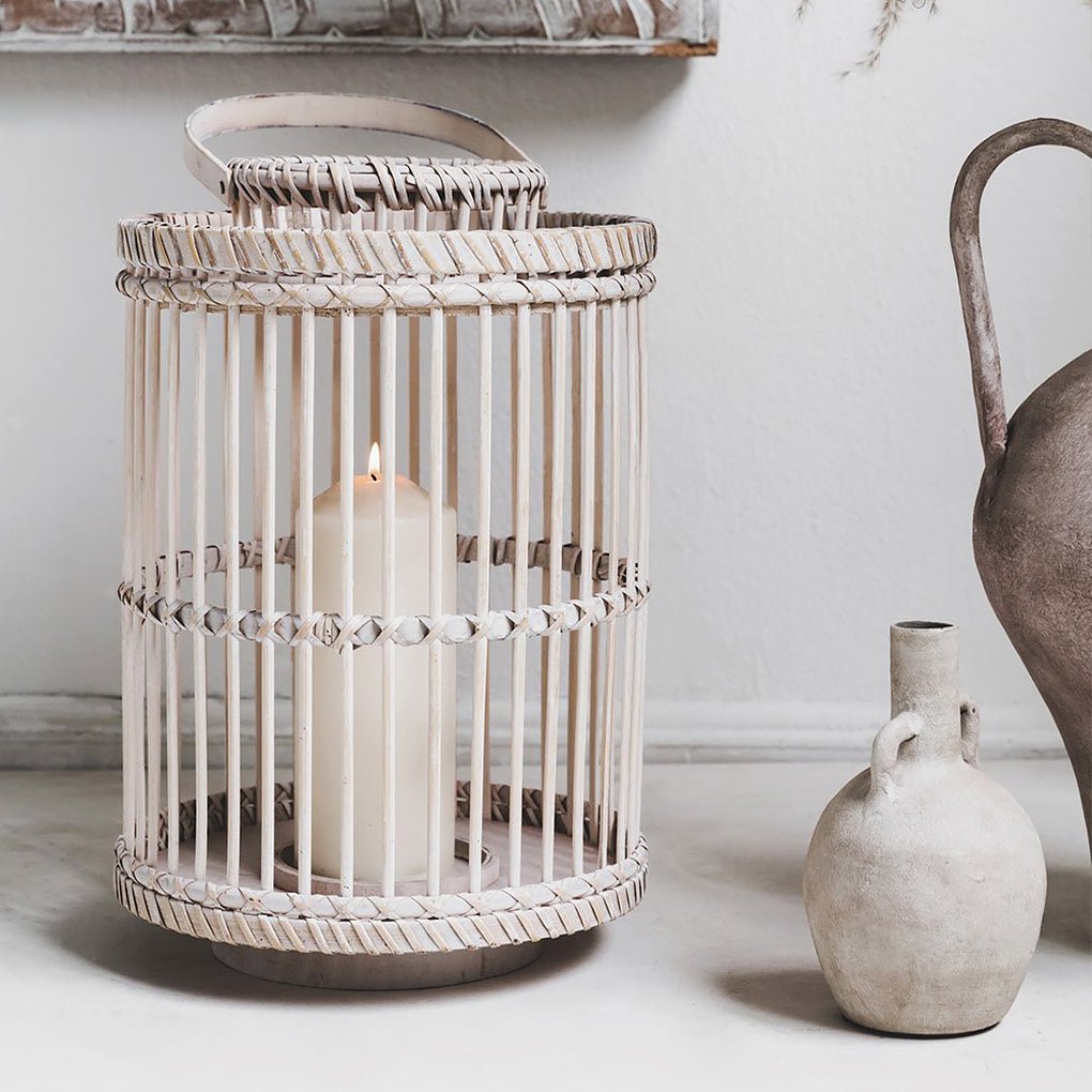 Wicker Candle Lantern - Home Decor > Candle holders & Lanterns > Lanterns - DINIBLO 