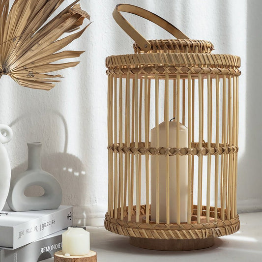 Wicker Candle Lantern - Home Decor > Candle holders & Lanterns > Lanterns - DINIBLO 